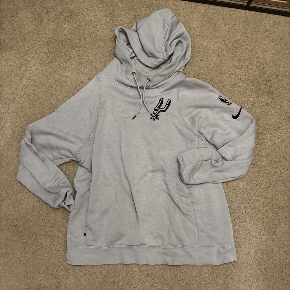 Nike Men's Grey San Antonio Spurs NBA Hoodie Size M Stitched Logos